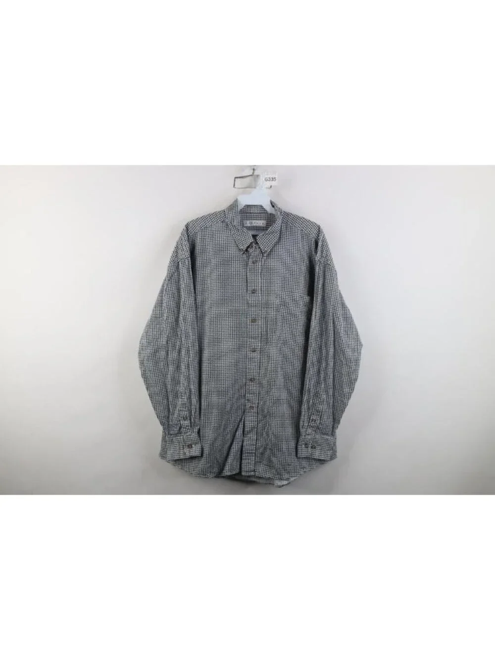 Vintage 90s Streetwear Mens Large Houndstooth Collared Button Down Shirt Cotton